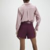 Red Structured Belted Shorts