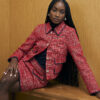 Red Whipstitch Boucle Trophy Jacket