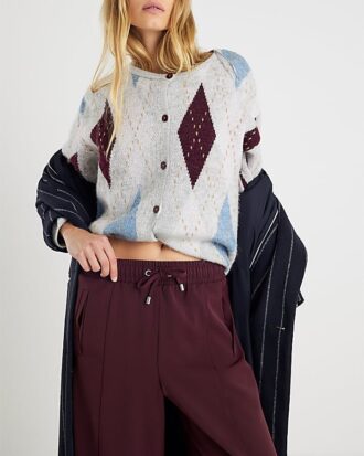 Red Wide Leg Tailored Joggers Red Wide Leg Tailored Joggers