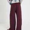 Red Wide Leg Tailored Joggers