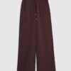 Red Wide Leg Tailored Joggers