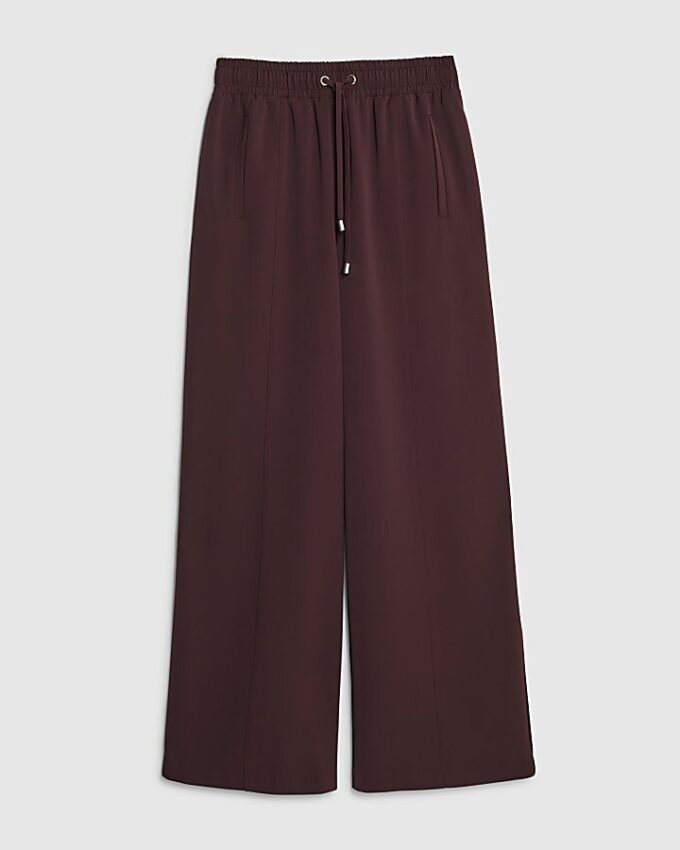 Red Wide Leg Tailored Joggers