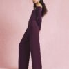 Red Wide Leg Tailored Trousers