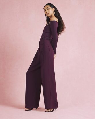 Red Wide Leg Tailored Trousers Red Wide Leg Tailored Trousers