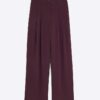 Red Wide Leg Tailored Trousers