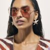 Rose Gold Layered Oversized Square Sunglasses