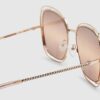 Rose Gold Layered Oversized Square Sunglasses