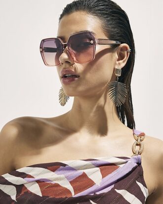 Rose Metal Hexagon Sunglasses