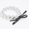 Silver ball bow headband