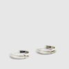 Silver Brushed Hoop Earrings