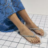 Silver Diamante Jelly Flip Flops