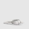 Silver Diamante Jelly Flip Flops