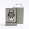 Silver Metal Black Dial Watch