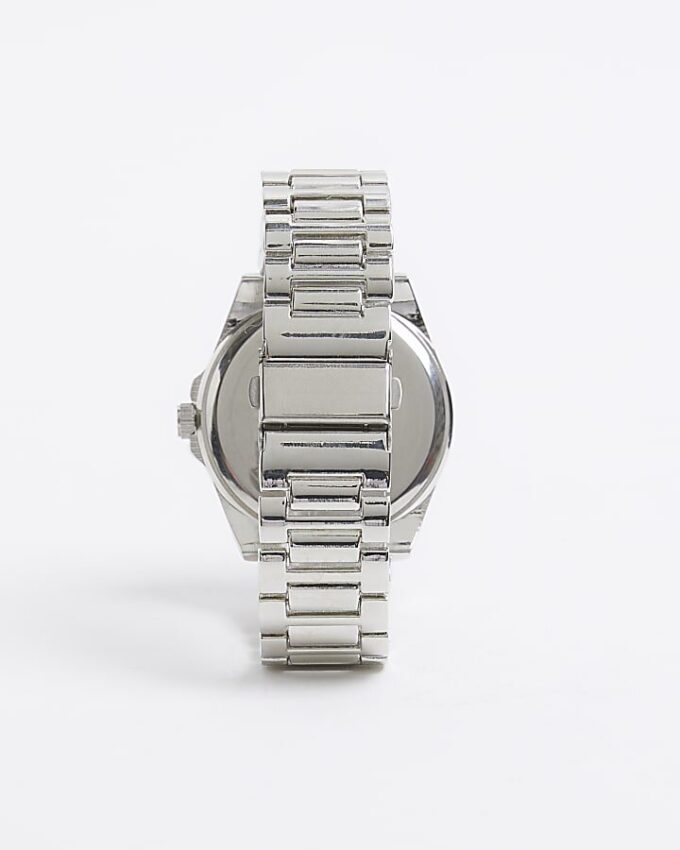 Silver Metal Black Dial Watch