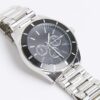 Silver Metal Black Dial Watch