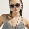 Silver Metal Trim Branded Sunglasses