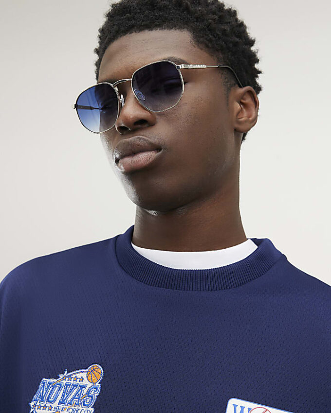 Silver Monogram Hexagon Sunglasses