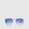 Silver Monogram Hexagon Sunglasses