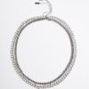 Silver Rhinestone Chunky Necklace