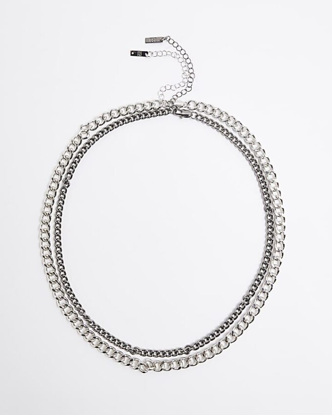 Silver Rhinestone Chunky Necklace
