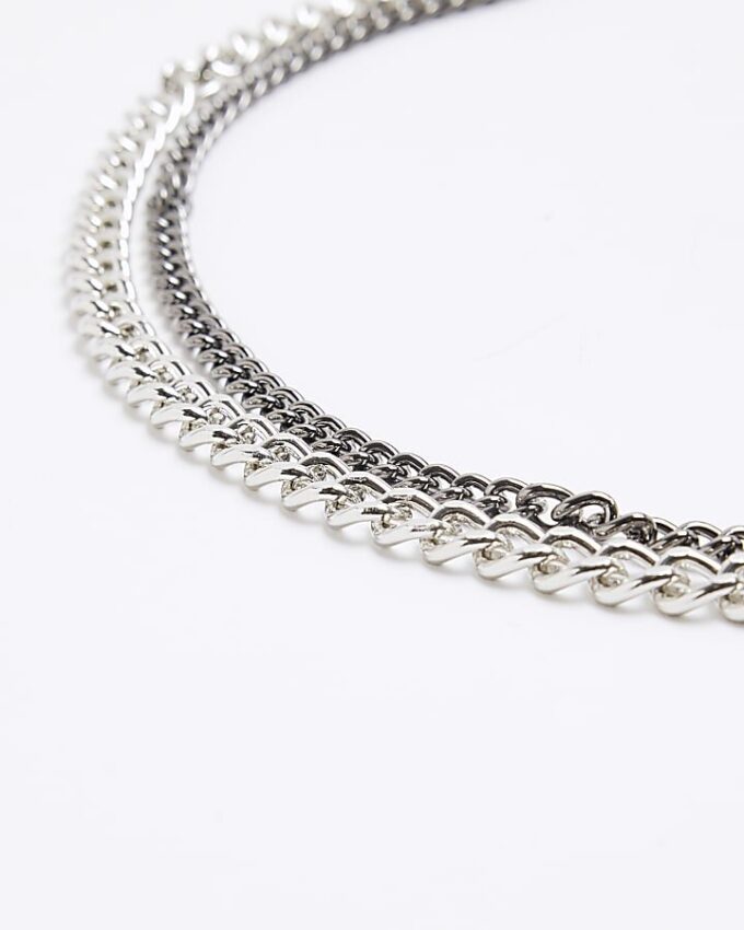 Silver Rhinestone Chunky Necklace