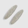 Silver Rhinestone Pack Of 2 Hair Clips