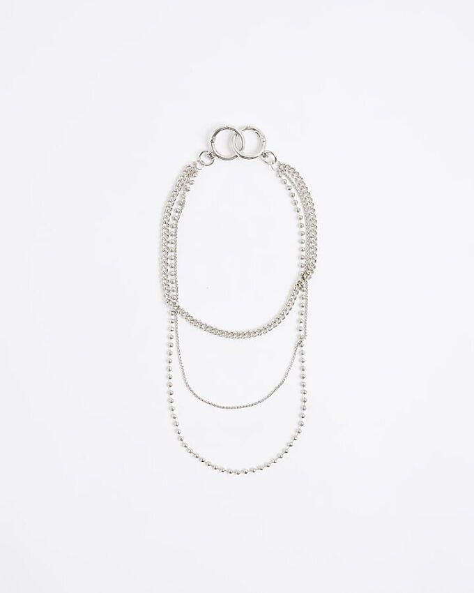 Silver Rhodium Multi Row Trousers Chain