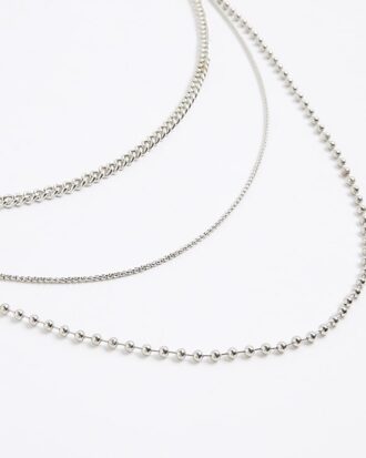 Silver Rhodium Multi Row Trousers Chain