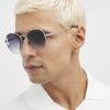 Silver Round Smoke Lens Sunglasses