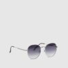 Silver Round Smoke Lens Sunglasses