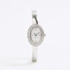 Silver Skinny Strap Oval Watch