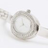 Silver Skinny Strap Oval Watch