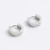 Silver Stainless Steel Cross Hoop Earrings