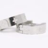 Silver Stainless Steel Cross Hoop Earrings