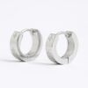 Silver Stainless Steel Cross Hoop Earrings