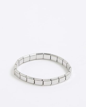 Silver Stainless Steel Stretch Bracelet