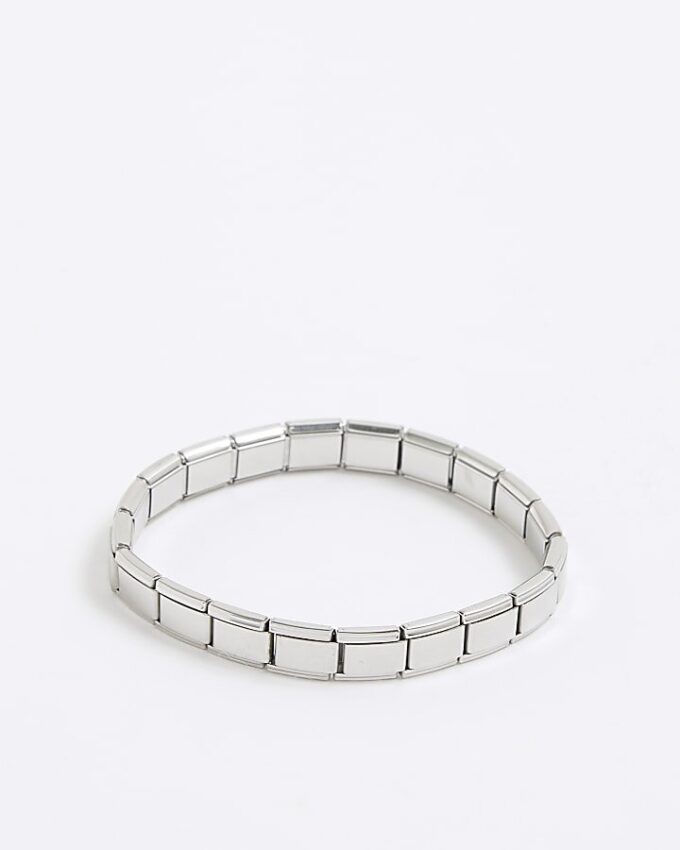 Silver Stainless Steel Stretch Bracelet