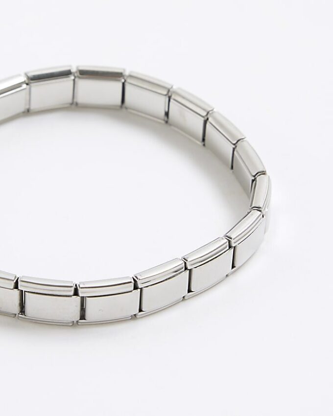 Silver Stainless Steel Stretch Bracelet