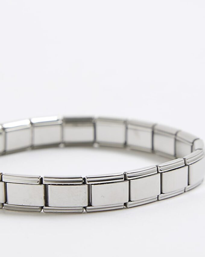 Silver Stainless Steel Stretch Bracelet