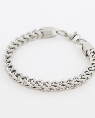 Silver Steel Chunky Chain Bracelet