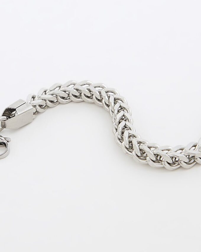 Silver Steel Chunky Chain Bracelet