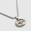 Silver Steel Compass Necklace