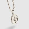 Silver Steel Compass Necklace