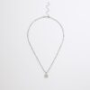 Silver Steel Hexagon Chain Necklace