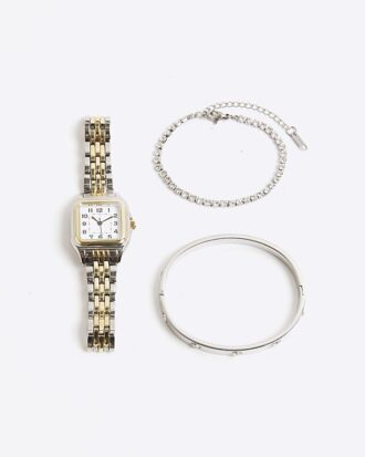 Silver Watch And Bracelet Multipack