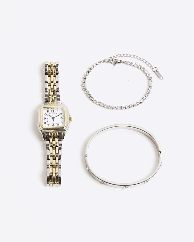 Silver Watch And Bracelet Multipack