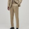 Stone Skinny Fit Textured Suit Trousers