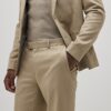 Stone Skinny Fit Textured Suit Trousers
