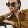 Tortoise Metal Glam Weave Sunglasses