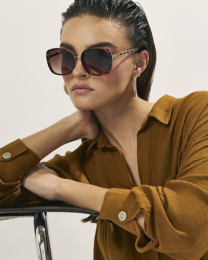 Tortoise Metal Glam Weave Sunglasses